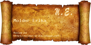 Molder Erika névjegykártya
